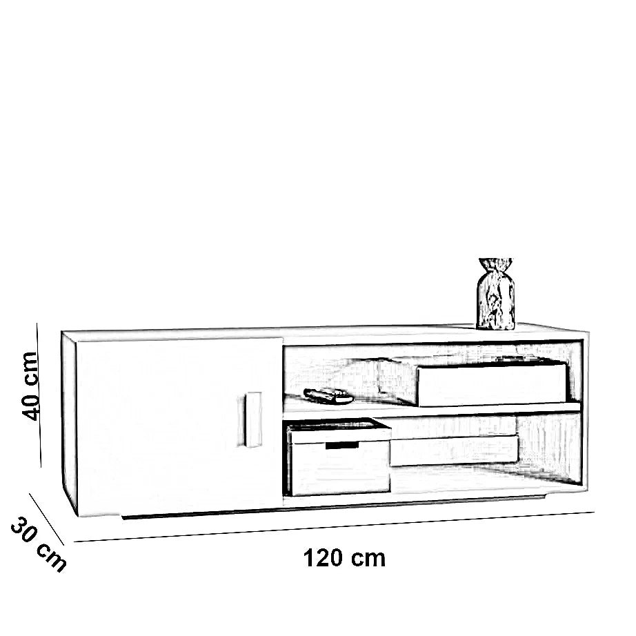 ترابيزة تليفزيون خشب ام دي اف، 120*30*40 سم