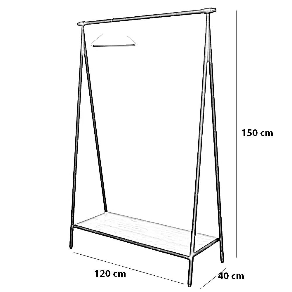 علاقه ملابس ستيل، 120*40*150 سم