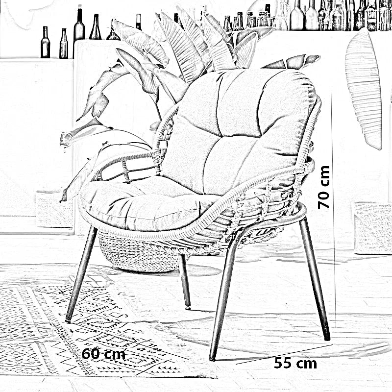 طقم خارجي ستيل و راتان، 4 قطع