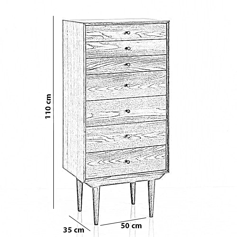 وحدة أدراج خشب كونتر و موسكي، 50*35*110 سم