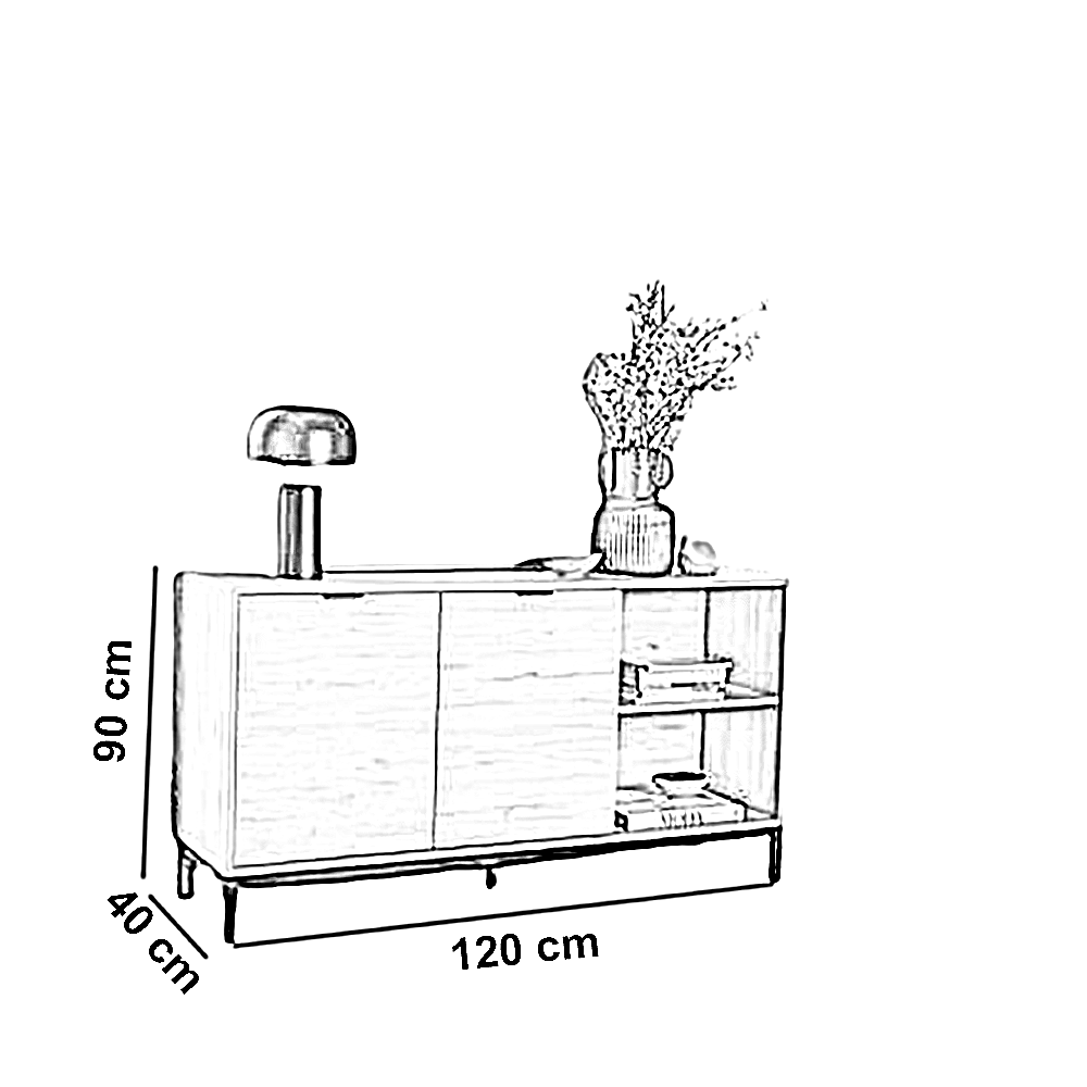 بوفيه خشب ام دي اف، 120*40*90 سم