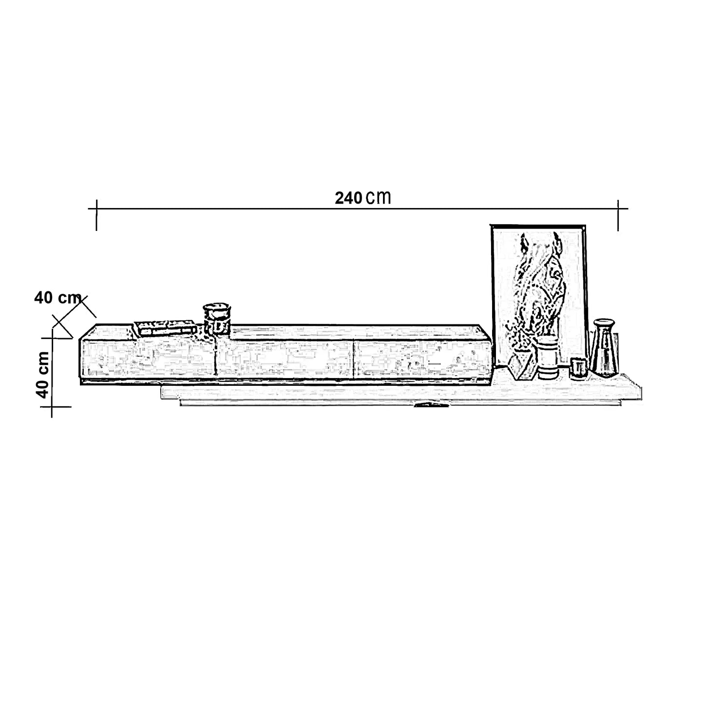 طقم ترابيزة تليفزيون مع ترابيزة قهوة، خشب ام دي اف - قطعتين