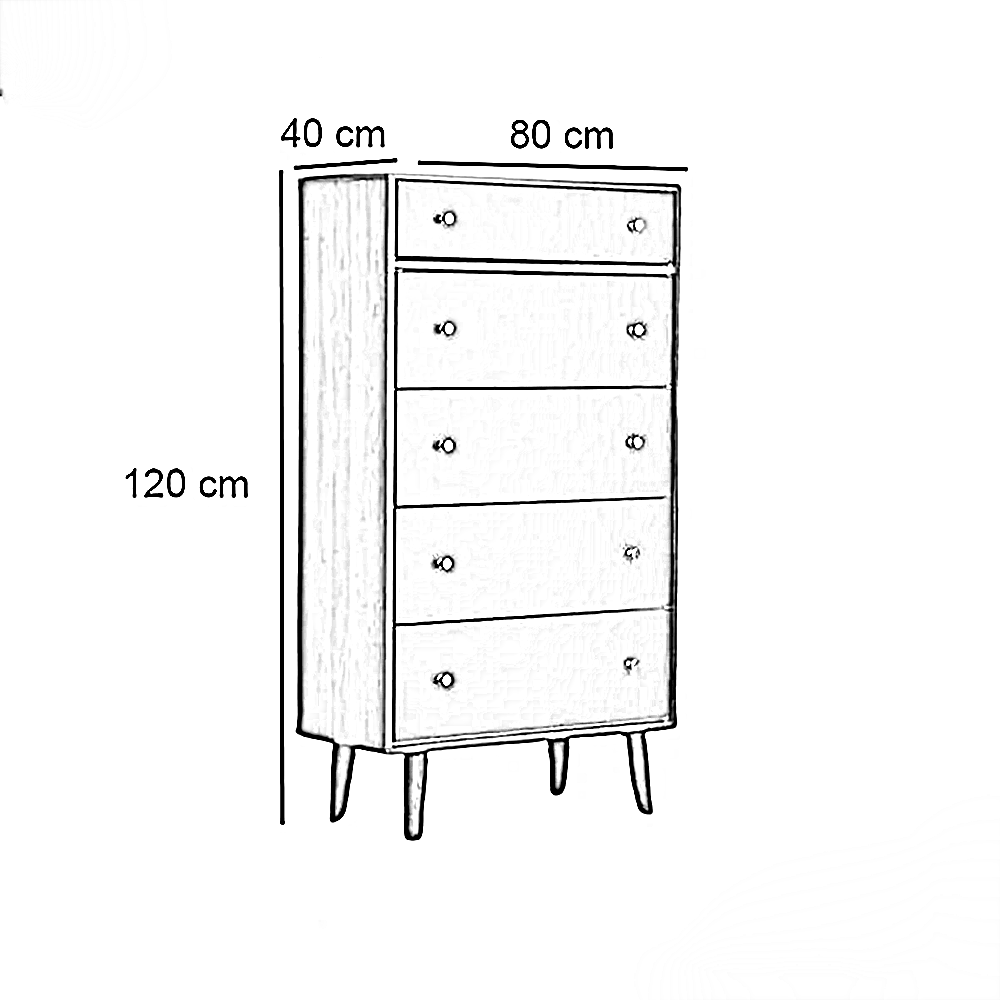 وحدة أدراج خشب ام دي اف، 80*40*120 سم