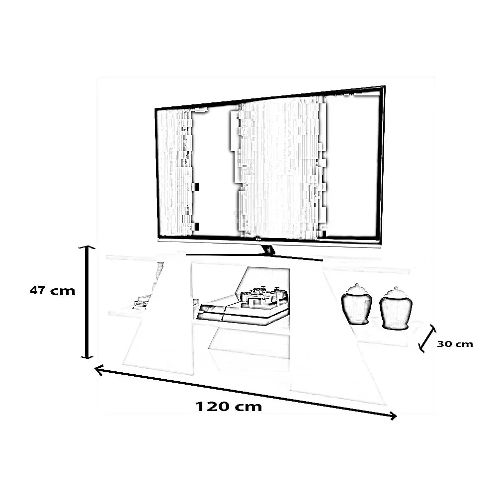 ترابيزة تليفزيون ام دي اف، 120*30*47 سم