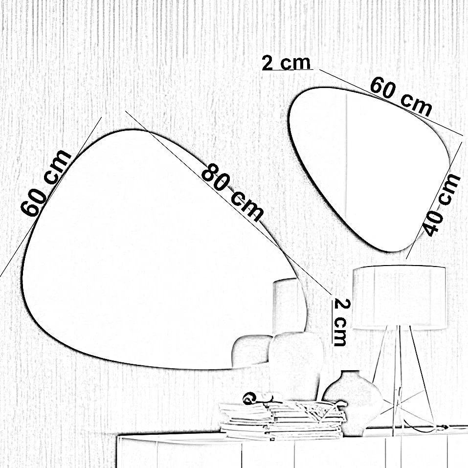 طقم مرايات حائط، قطعتين