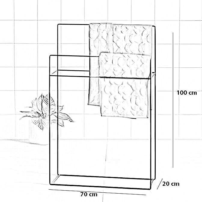 حامل مناشف ستيل، 70*20*100 سم