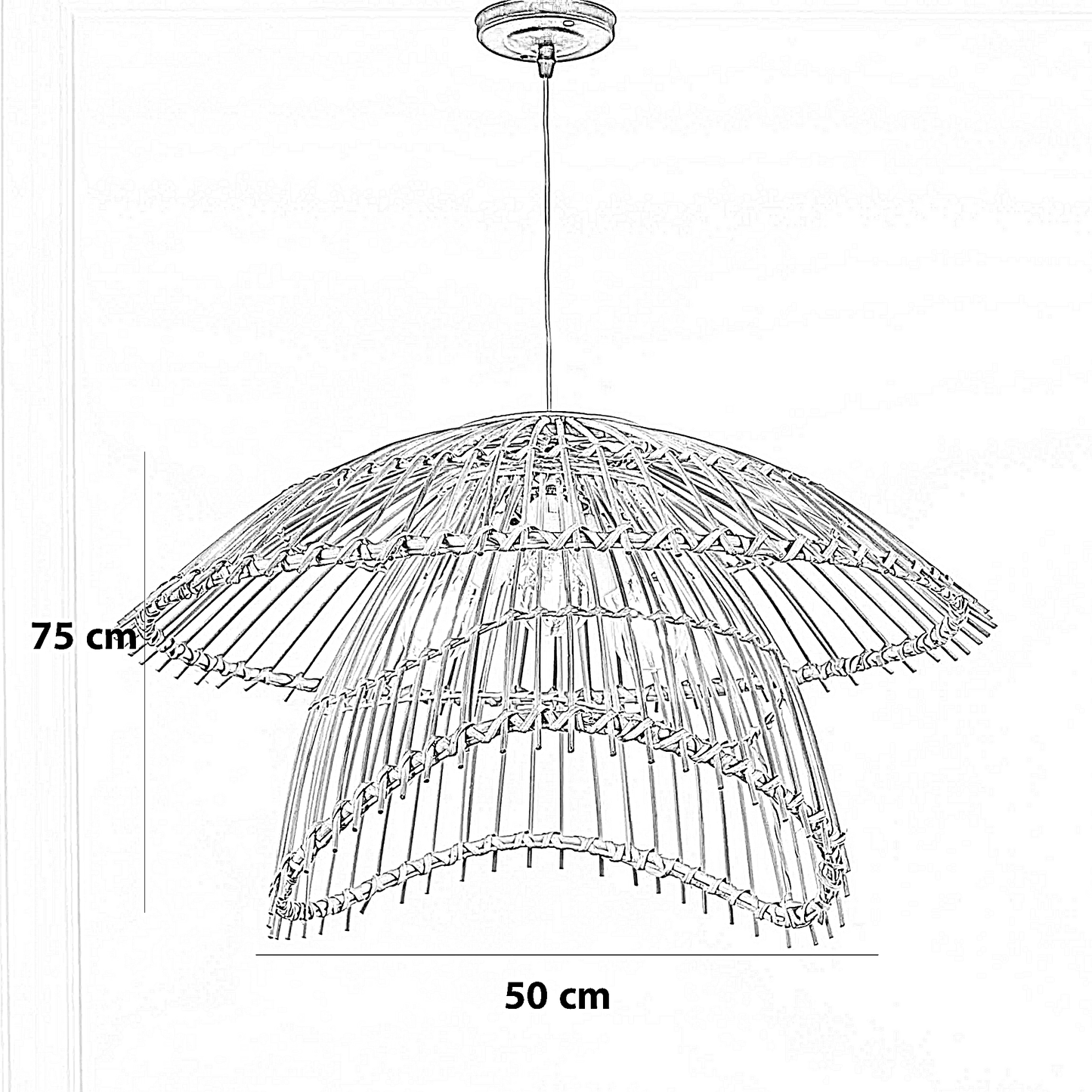 نجفة خيزران، 50*75 سم