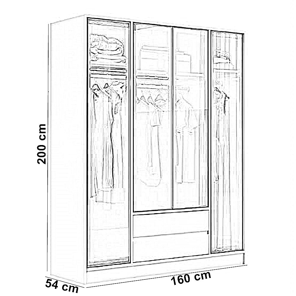 دريسينج خشب ام دي اف أسباني، 160*54*200 سم