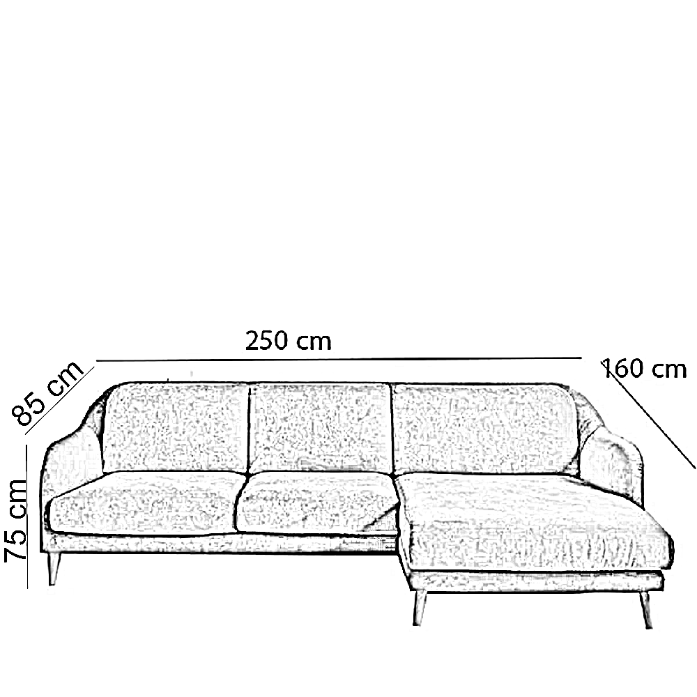 ركنة خشب زان، 250*160*75 سم