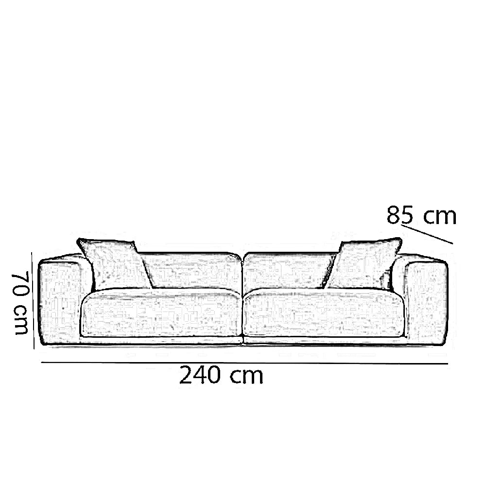كنبة خشب زان، 240*85*70 سم