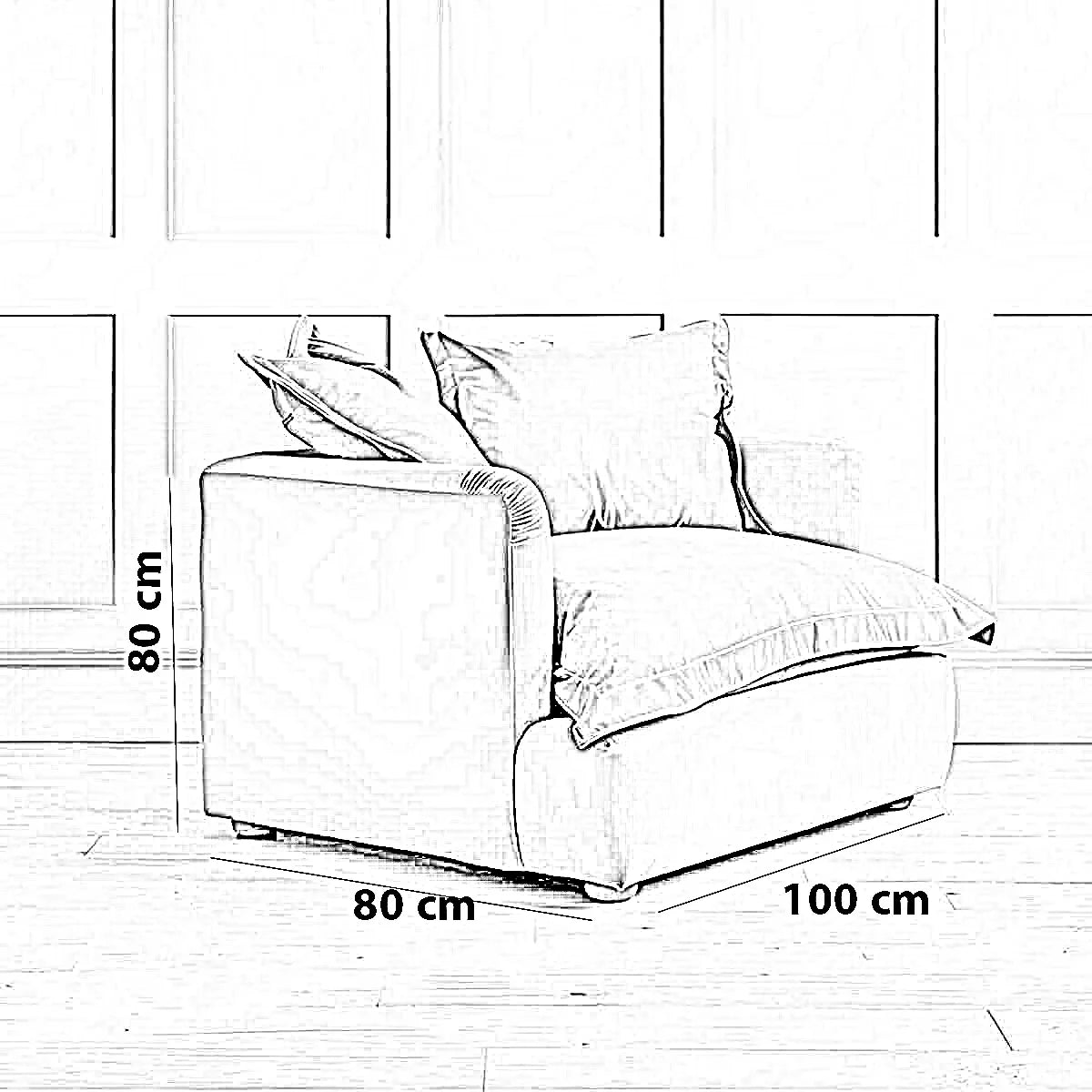 كرسي خشب زان، 100*80*80 سم