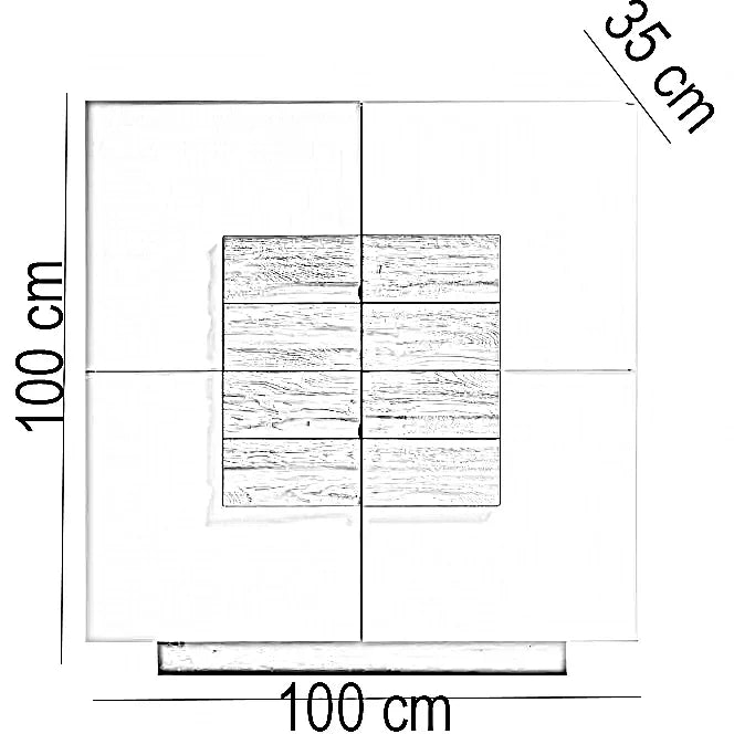 جزامة خشب ام دي اف اسباني، 100*35*100 سم