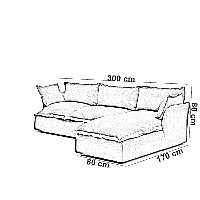 ركنة خشب زان، 300*170*80 سم