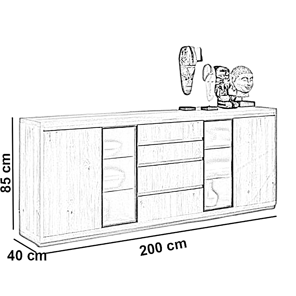 بوفيه خشب ام دي اف، 200*40*85 سم