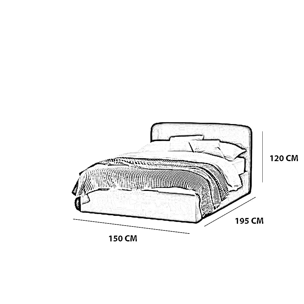 سرير كوين خشب موسكي، 150*195*120 سم