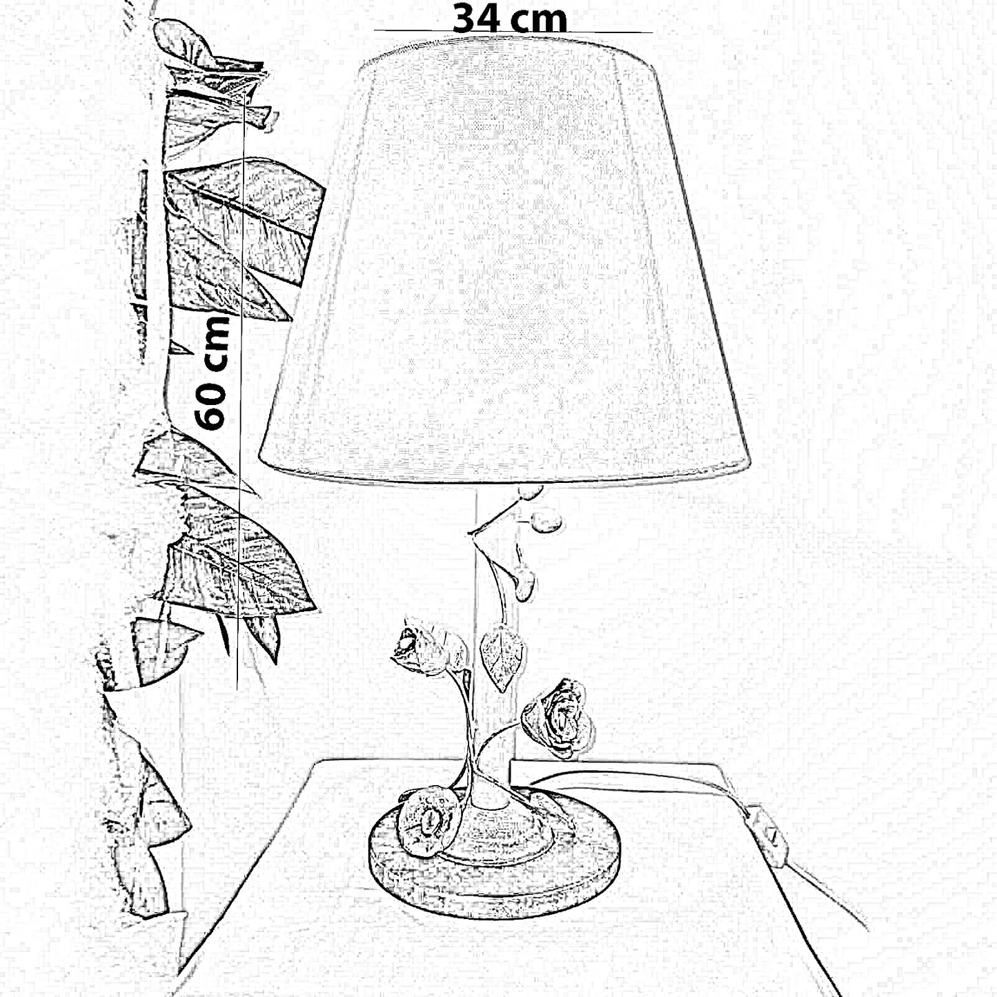 أباجورة معدن، 34*60 سم