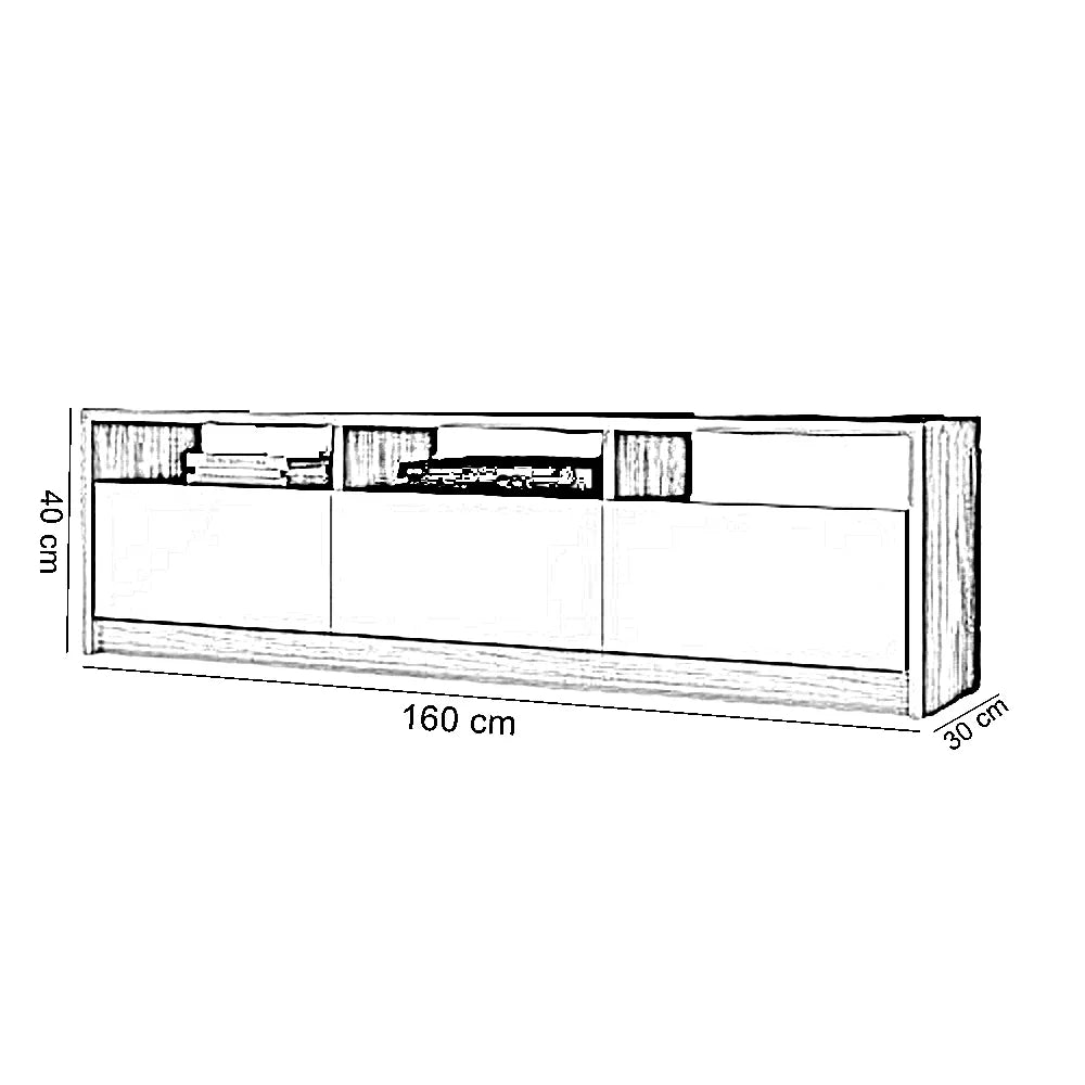 ترابيزة تليفزيون خشب ام دي اف، 160*30*40 سم