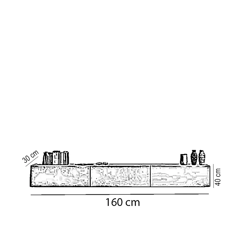 ترابيزة تليفزيون خشب ام دي اف، 160*30*40 سم