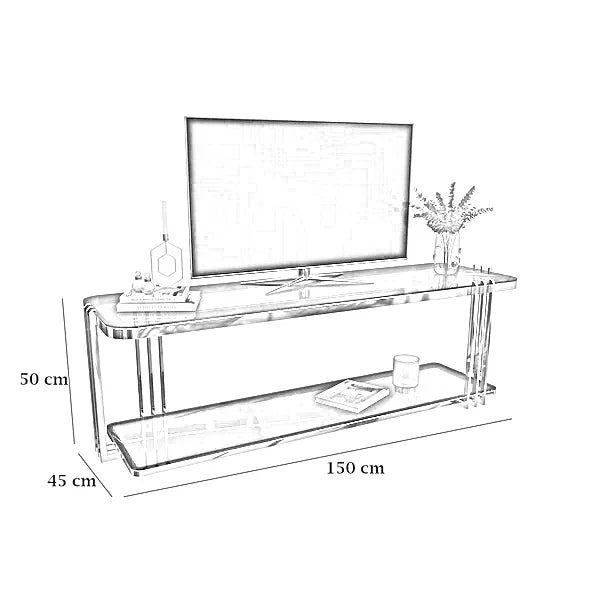 ترابيزة تليفزيون ستيل، 150*45*50 سم