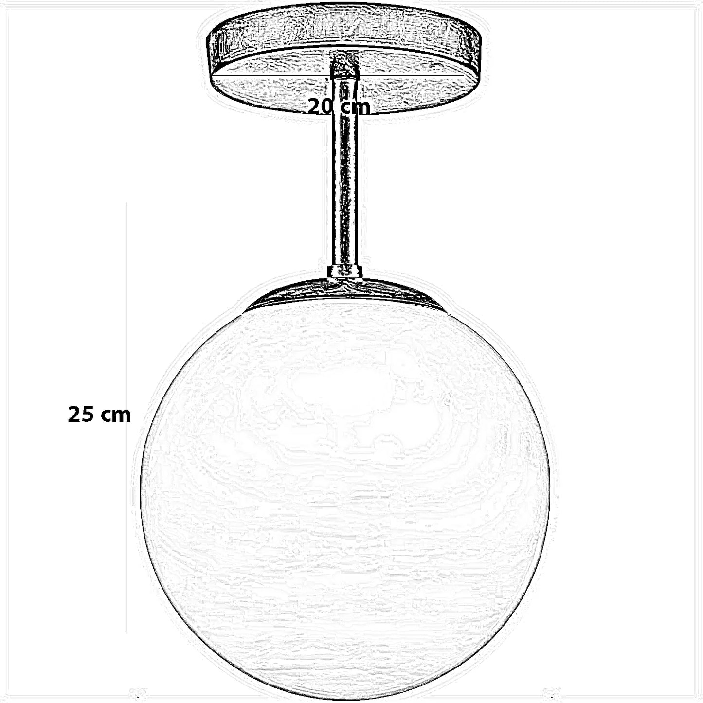 نجفة ستيل و زجاج، 20*25 سم