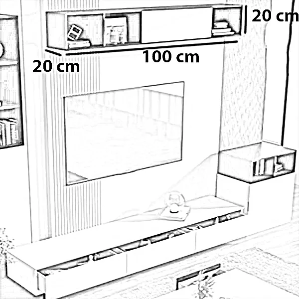 طقم ترابيزة تليفزيون مع ترابيزة قهوة، خشب ام دي اف - 3 قطع