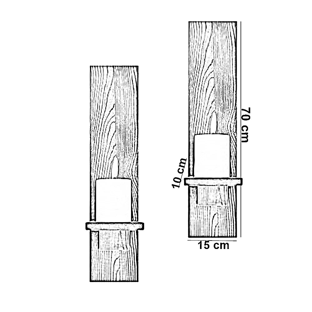رف حائط خشب موسكي، 15*10*70 سم - قطعتين