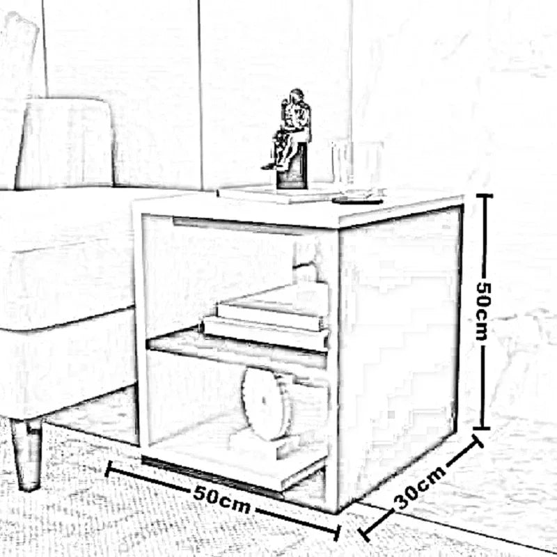 ترابيزة جانبية ام دي اف، 50*30*50 سم