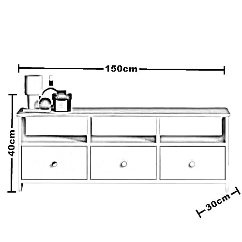 ترابيزة تليفزيون ام دي اف اسباني، 150*30*40 سم