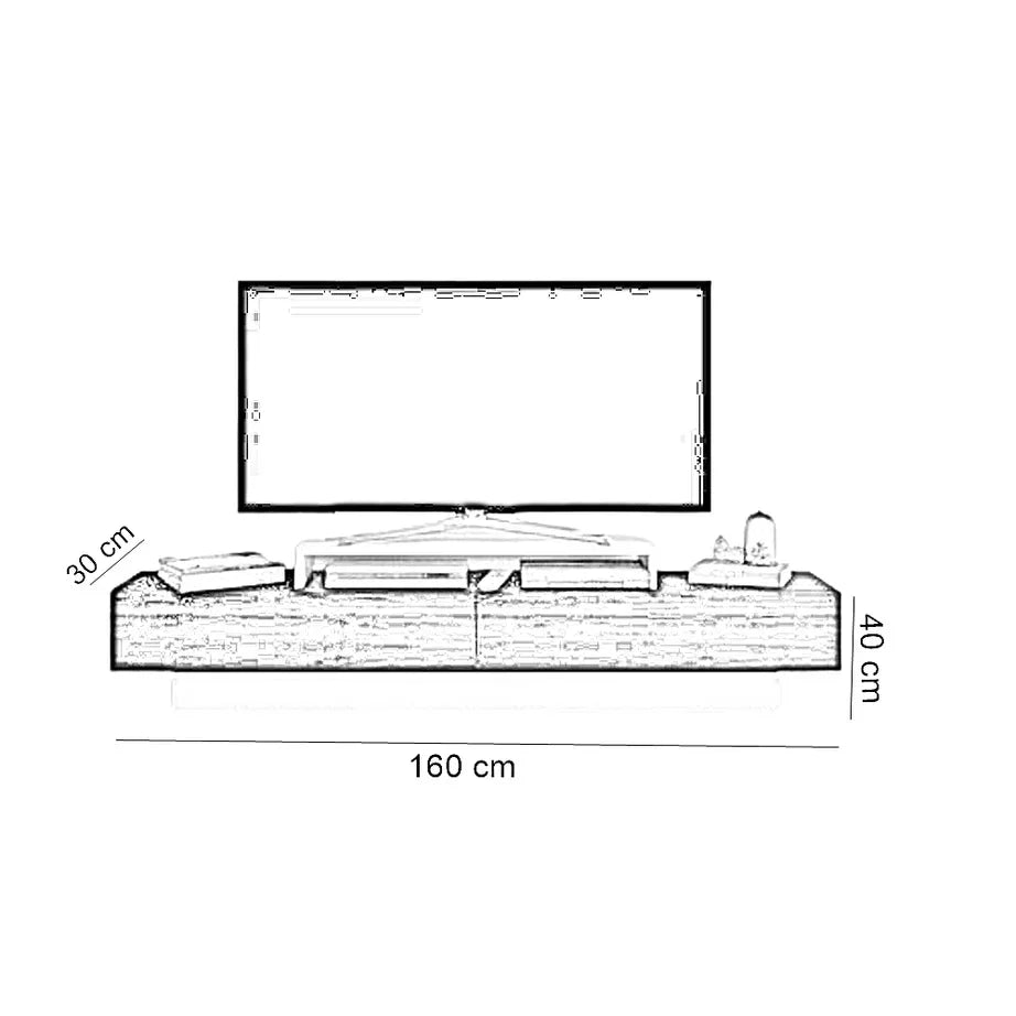ترابيزة تليفزيون خشب ام دي اف، 160*30*40 سم