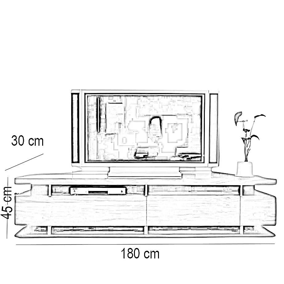 ترابيزة تليفزيون خشب ام دي اف، 180*30*45 سم