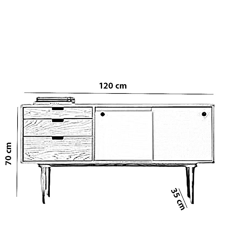 وحدة أدراج خشب كونتر وموسكي، 120*35*70 سم