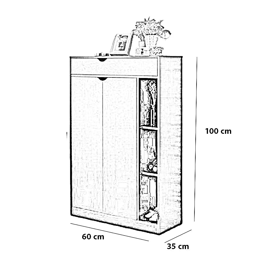 وحدة تخزين خشب ام دي اف، 60*35*100 سم