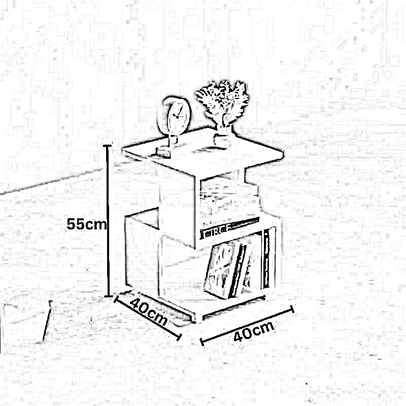 ترابيزة جانبية ام دي اف، 40*40*55 سم