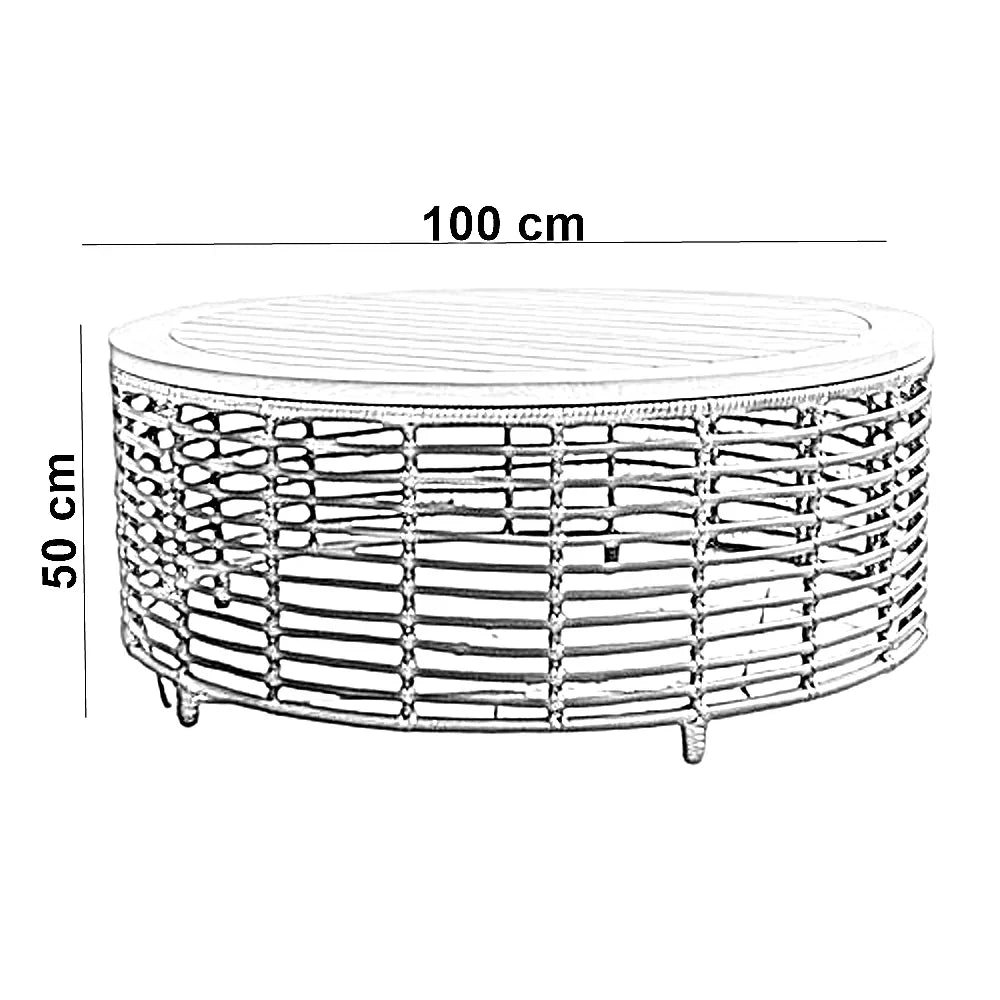 ترابيزة خارجية ستيل وام دي اف، 100*50 سم