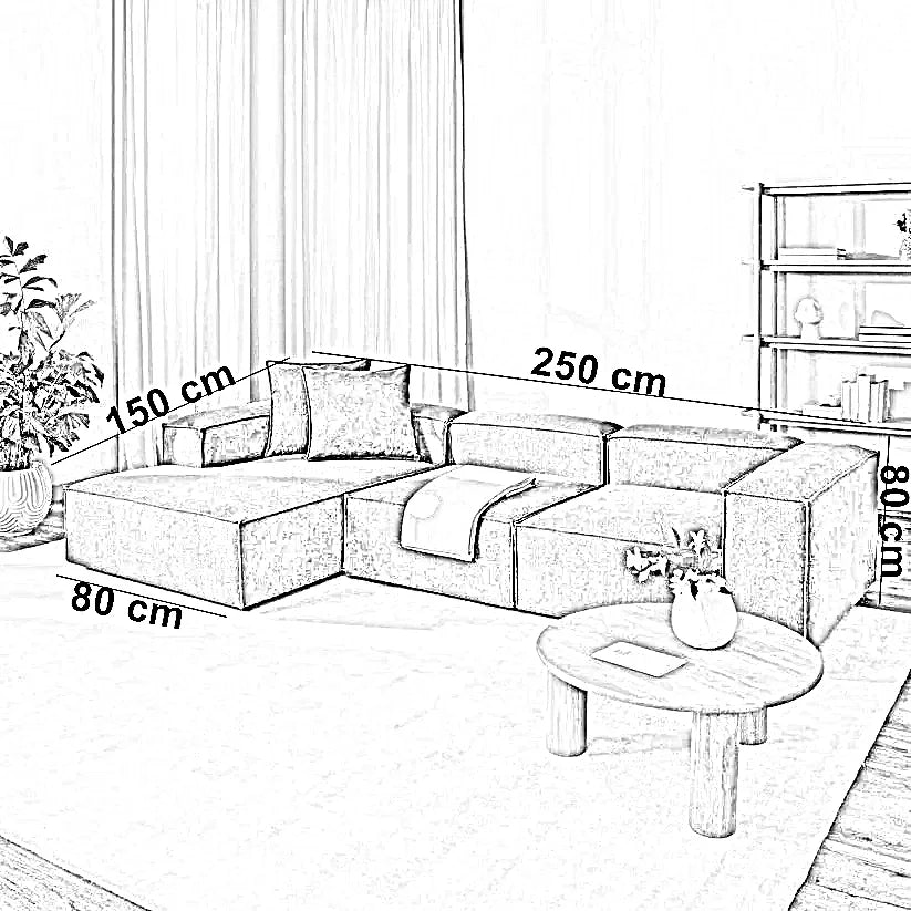 ركنة خشب موسكي، 250*150*80 سم