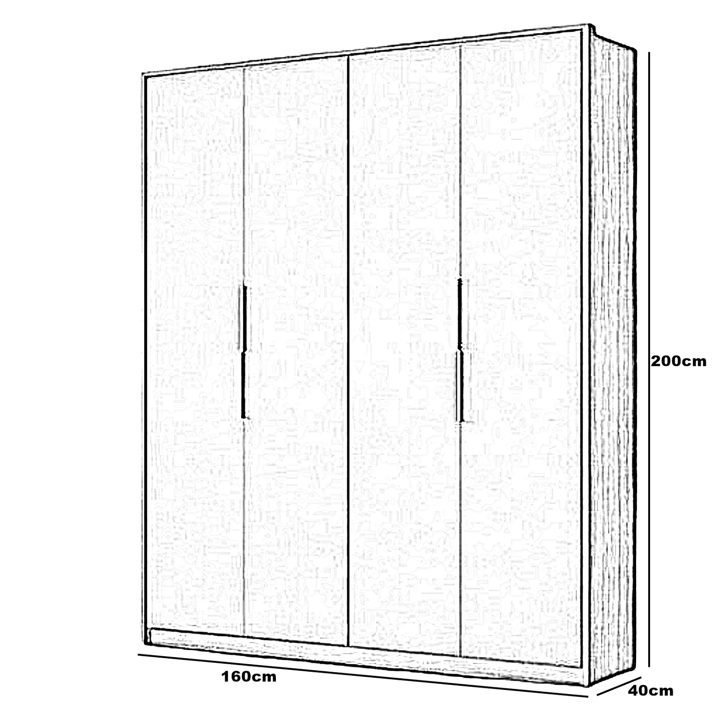 دولاب خشب ام دي اف، 160*40*200 سم