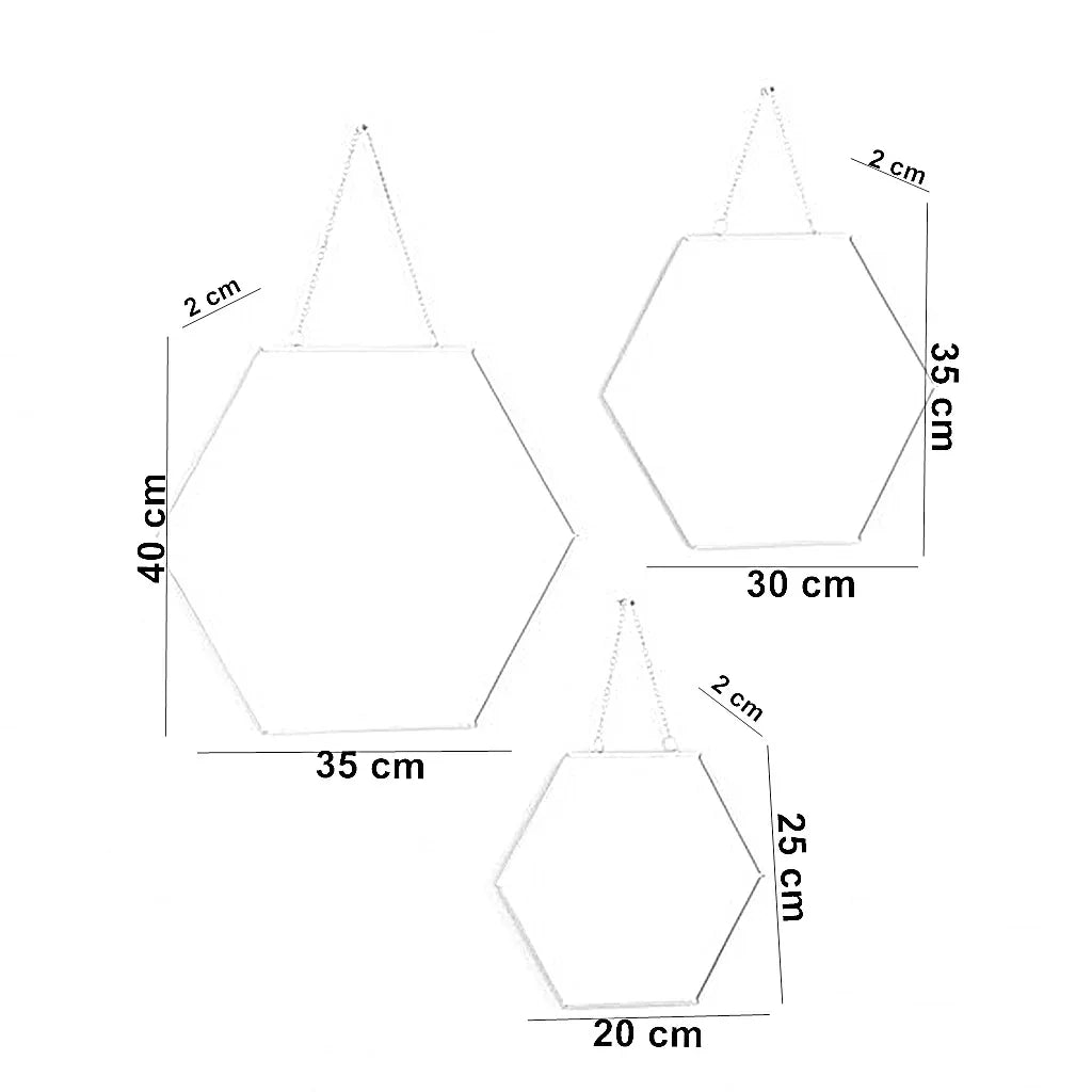 طقم مرايات حائط بإطار خشب ام دي اف، 3 قطع