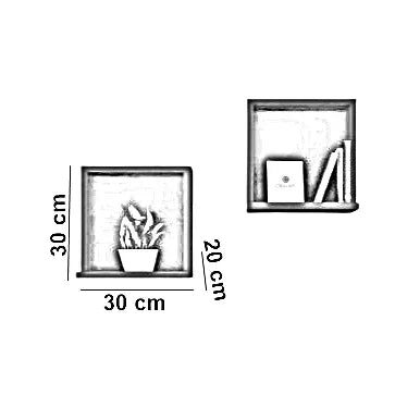 رف ام دي اف، 30*20*30 سم - قطعتين