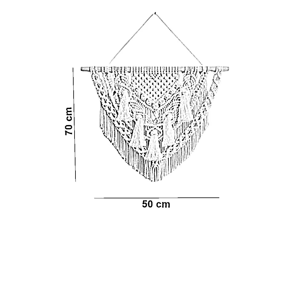 مكرمية حائط خشب، 50*70 سم