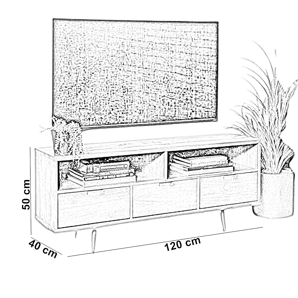 ترابيزة تليفزيون خشب كونتر، 120*40*50 سم