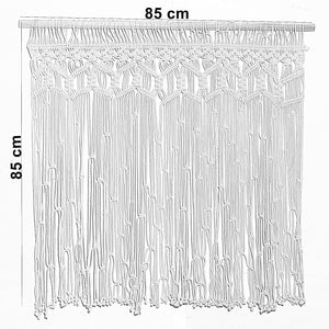 ستارة مكرمية قطن وخشب معالج، 85×85 سم - صورة 4