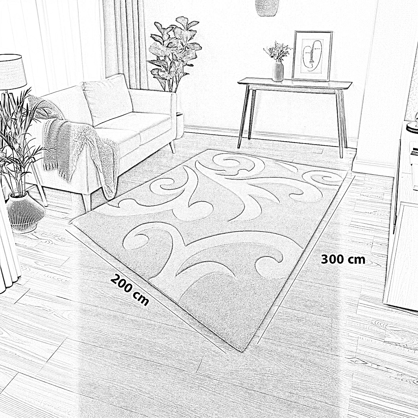 سجادة قطن و حرير، 200*300 سم