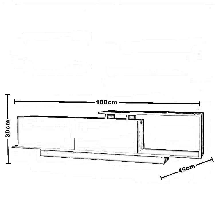 ترابيزة تليفزيون ام دي اف اسباني، 180*45*30 سم