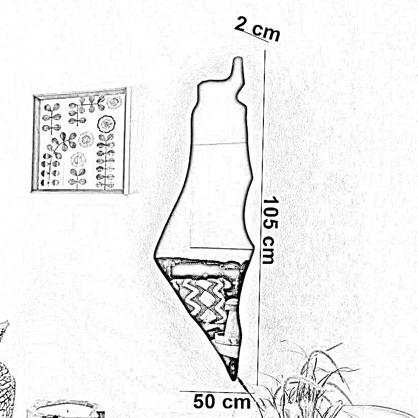 مرايا حائط ليد، 50*2*105 سم