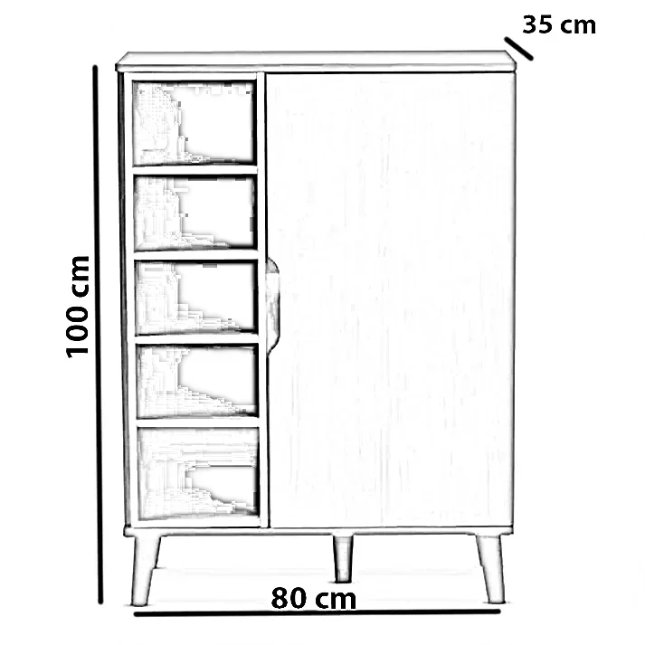 جزامة خشب ام دي اف اسباني، 80*35*100 سم