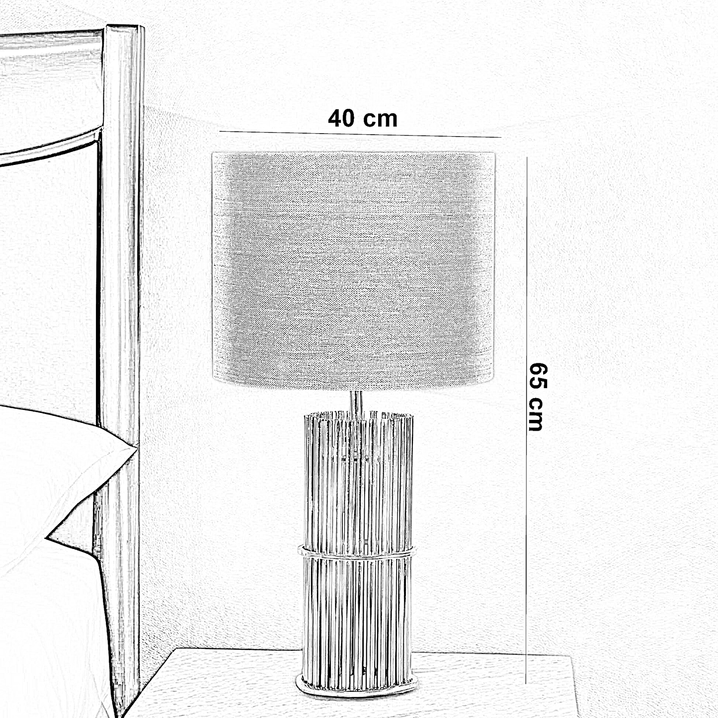 أباجورة معدن، 40*65 سم