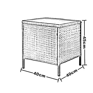 طقم للحدائق معدن و راتان، 3 قطع