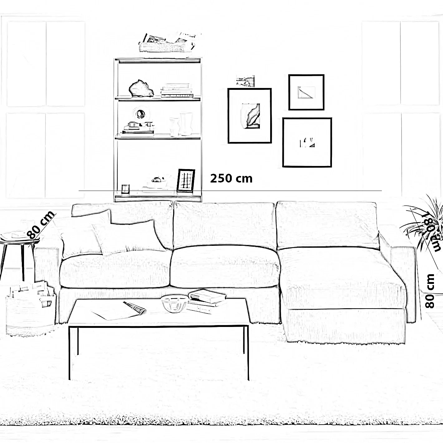 ركنة خشب موسكي سويدي، 250*180*80 سم