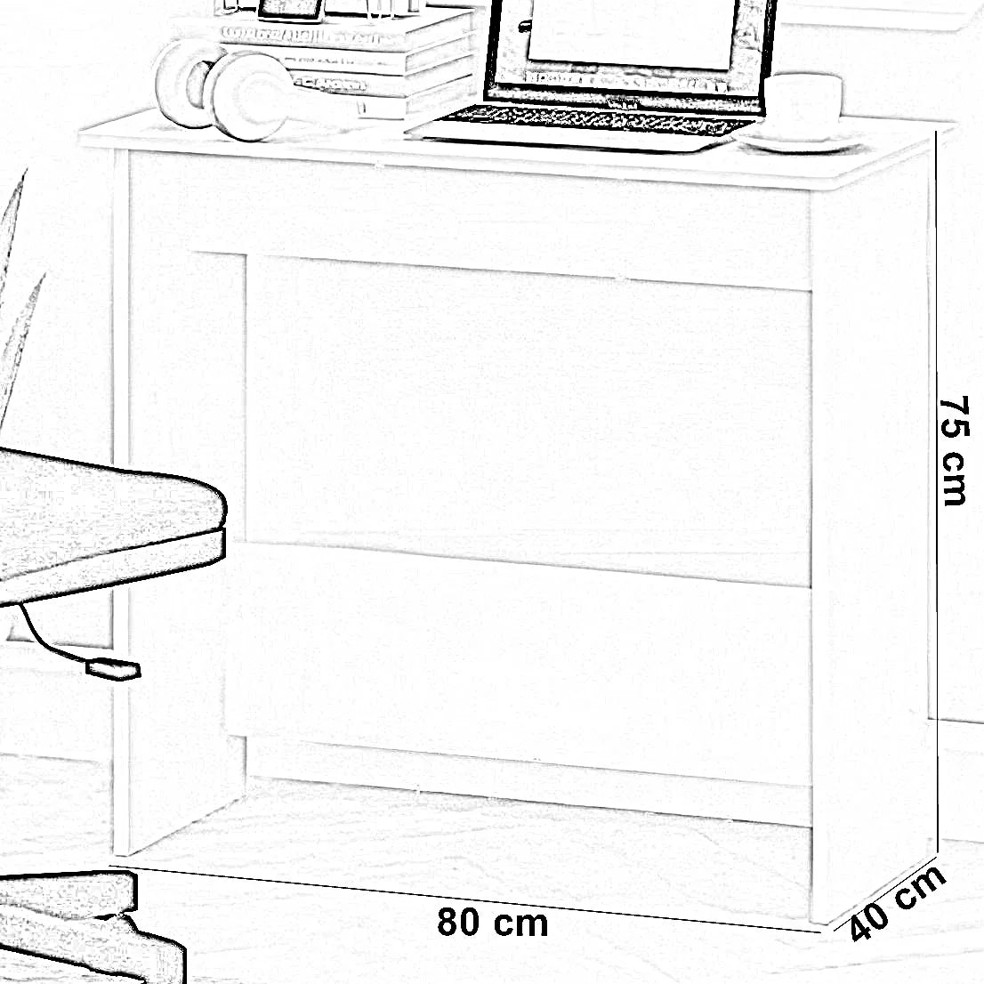 مكتب ام دي اف، 80*40*75 سم