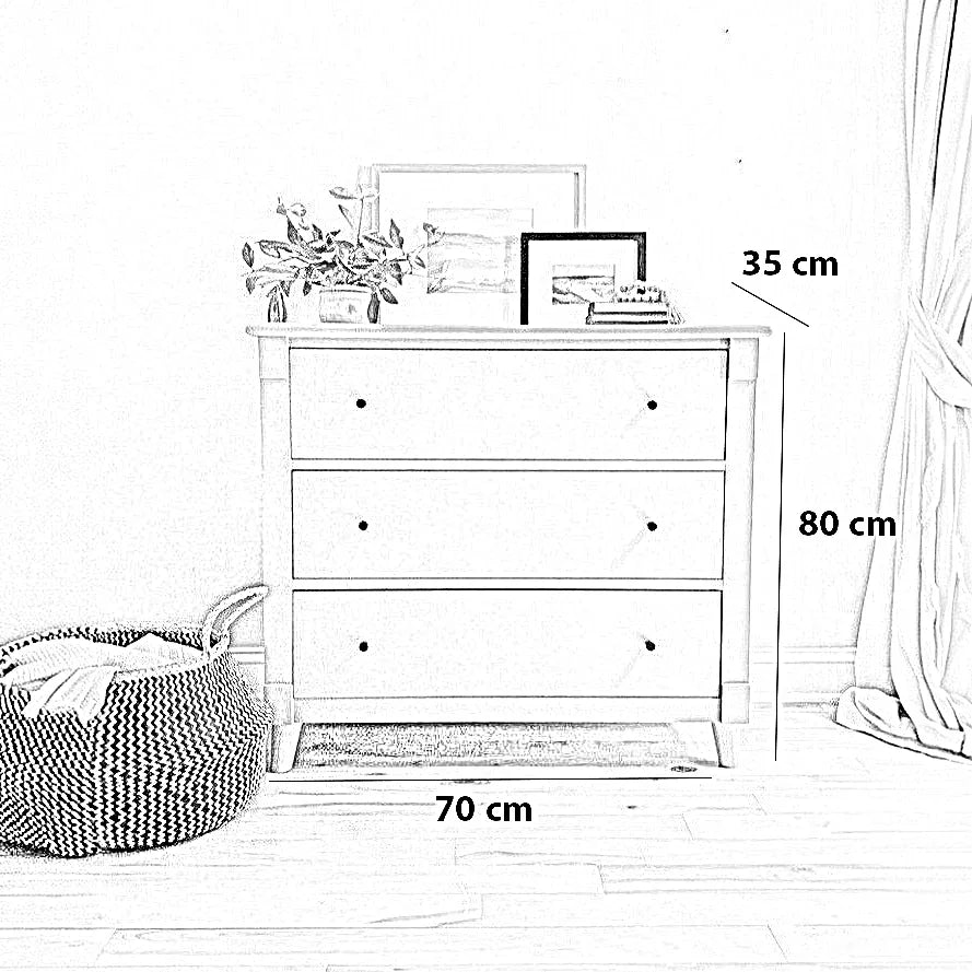 وحدة أدراج خشب كونتر و موسكي، 70*35*80 سم